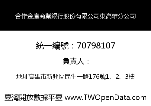 合作金庫商業銀行股份有限公司東高雄分公司
