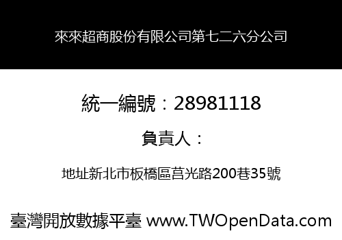 來來超商股份有限公司第七二六分公司