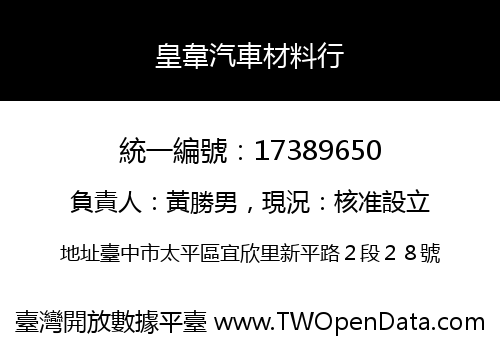 皇韋汽車材料行