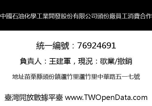 中國石油化學工業開發股份有限公司頭份廠員工消費合作
