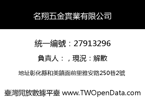 名翔五金實業有限公司