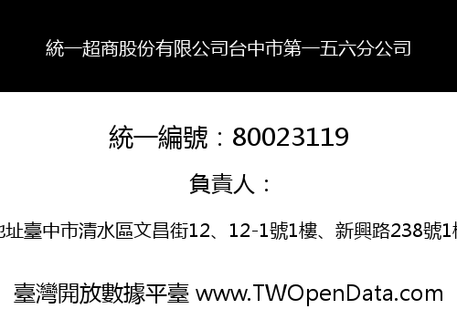 統一超商股份有限公司台中市第一五六分公司