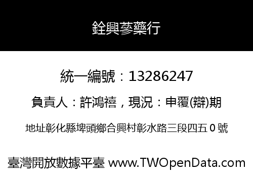 銓興蔘藥行