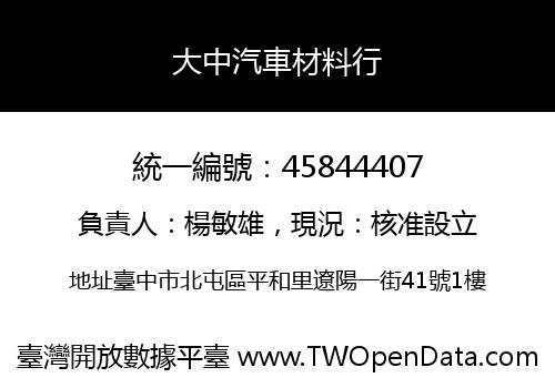 大中汽車材料行