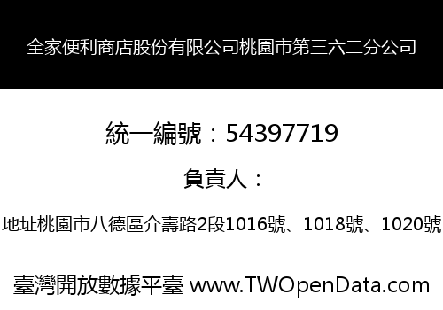 全家便利商店股份有限公司桃園市第三六二分公司
