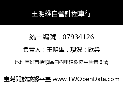 王明雄自營計程車行