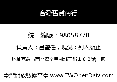 合發舊貨商行