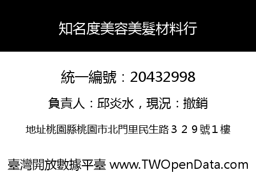 知名度美容美髮材料行