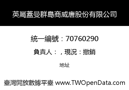 英屬蓋曼群島商威唐股份有限公司