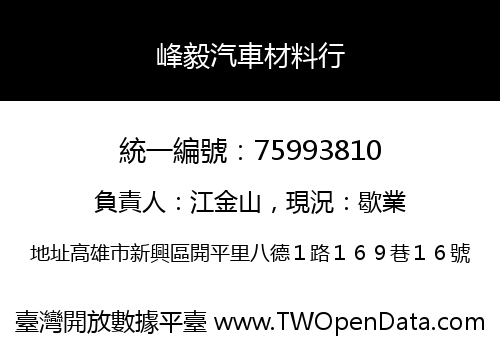 峰毅汽車材料行