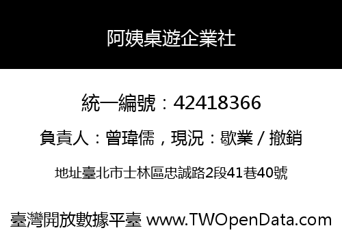 阿姨桌遊企業社