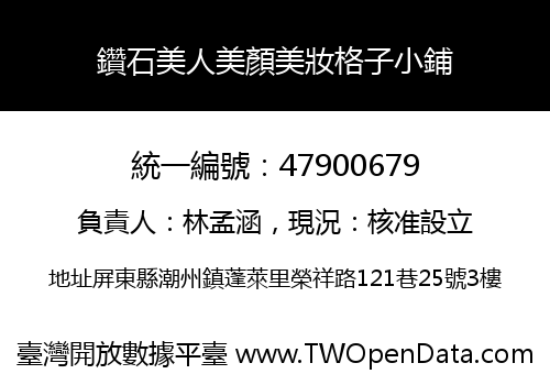 鑽石美人美顏美妝格子小鋪