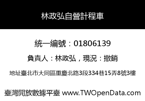 林政弘自營計程車