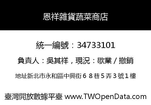 恩祥雜貨蔬菜商店