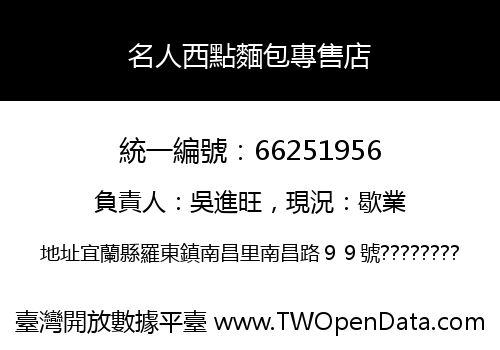 名人西點麵包專售店
