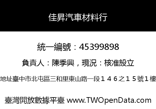 佳昇汽車材料行