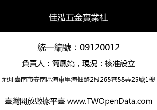 佳泓五金實業社