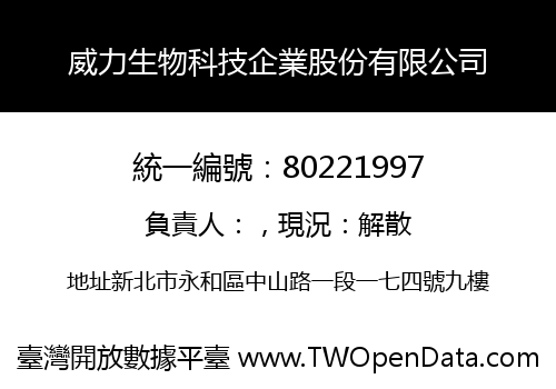 威力生物科技企業股份有限公司
