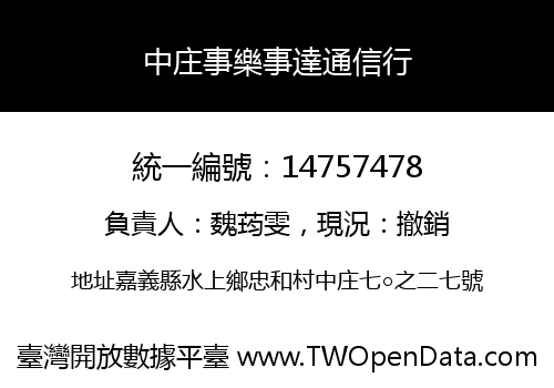中庄事樂事達通信行
