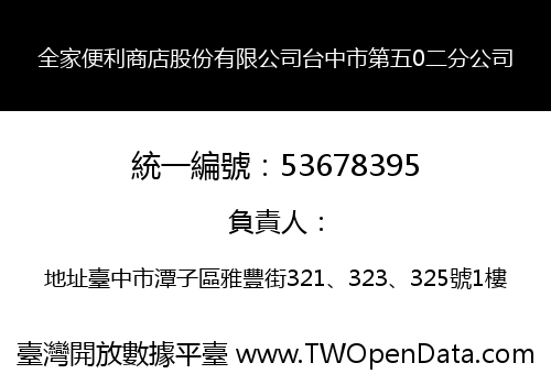 全家便利商店股份有限公司台中市第五0二分公司