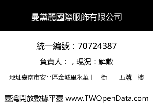 曼黛麗國際服飾有限公司