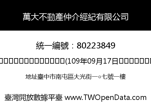 萬大不動產仲介經紀有限公司