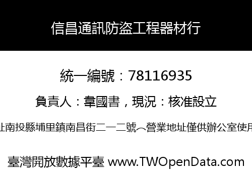 信昌通訊防盜工程器材行