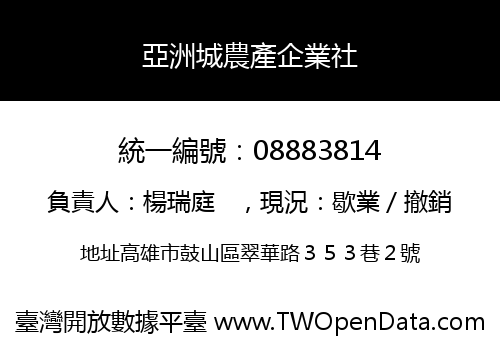 亞洲城農產企業社