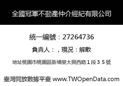 全國冠軍不動產仲介經紀有限公司