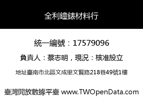 全利鐘錶材料行