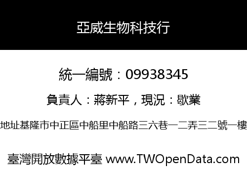 亞威生物科技行