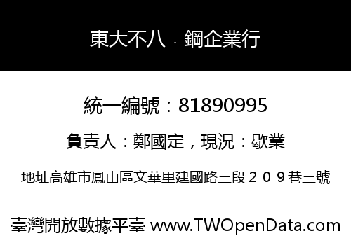 東大不八﹒鋼企業行