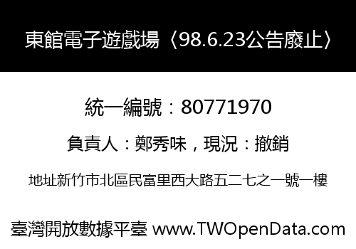 東館電子遊戲場〈98.6.23公告廢止〉