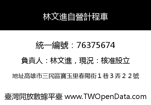 林文進自營計程車