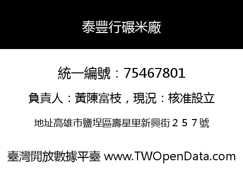 泰豐行碾米廠