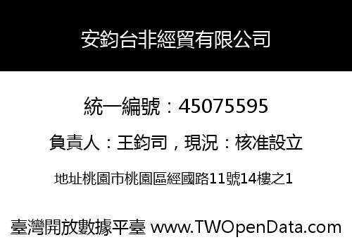 安鈞台非經貿有限公司