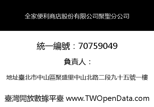 全家便利商店股份有限公司聚聖分公司