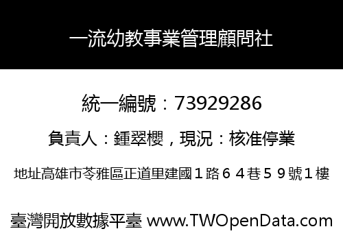 一流幼教事業管理顧問社