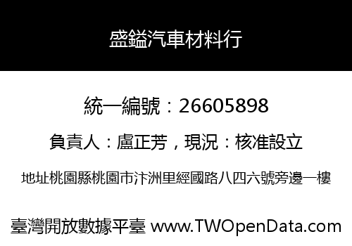 盛鎰汽車材料行