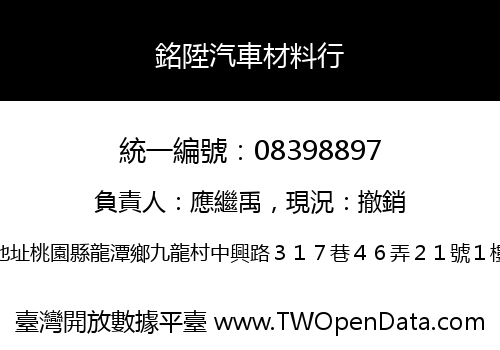 銘陞汽車材料行