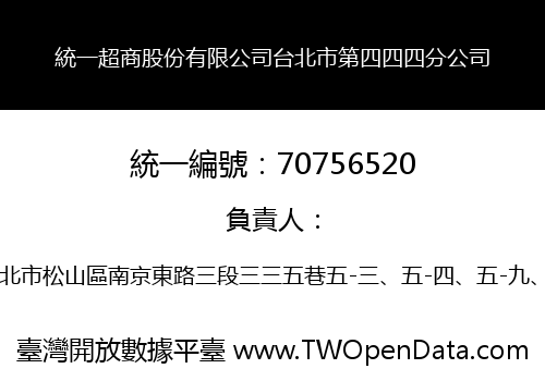 統一超商股份有限公司台北市第四四四分公司