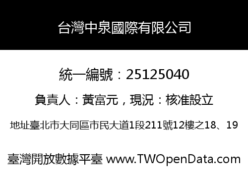 台灣中泉國際有限公司