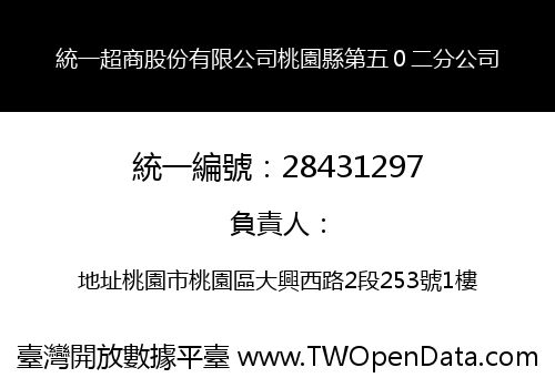 統一超商股份有限公司桃園縣第五０二分公司