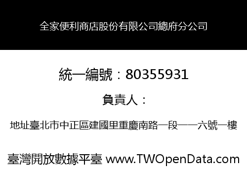 全家便利商店股份有限公司總府分公司