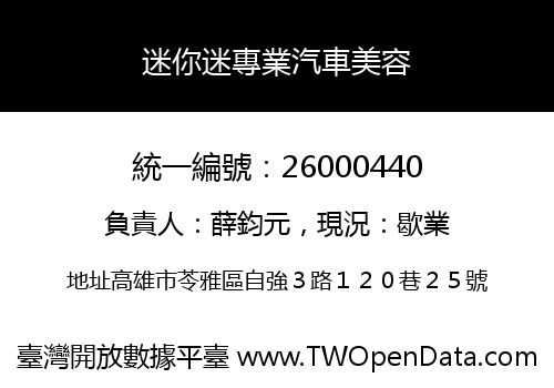 迷你迷專業汽車美容