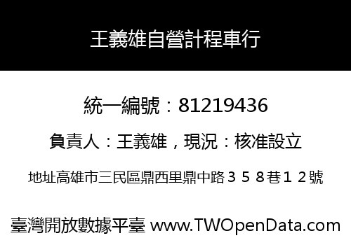 王義雄自營計程車行