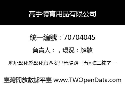 高手體育用品有限公司