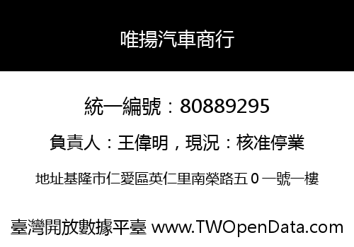 唯揚汽車商行