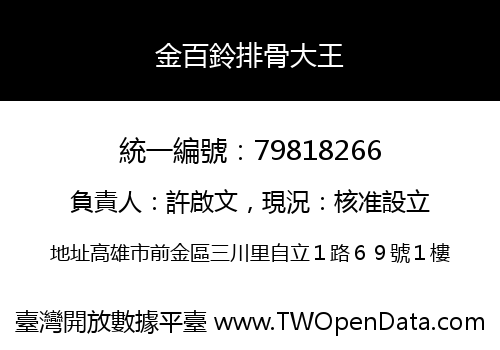 金百鈴排骨大王