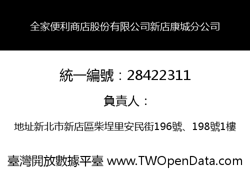 全家便利商店股份有限公司新店康城分公司